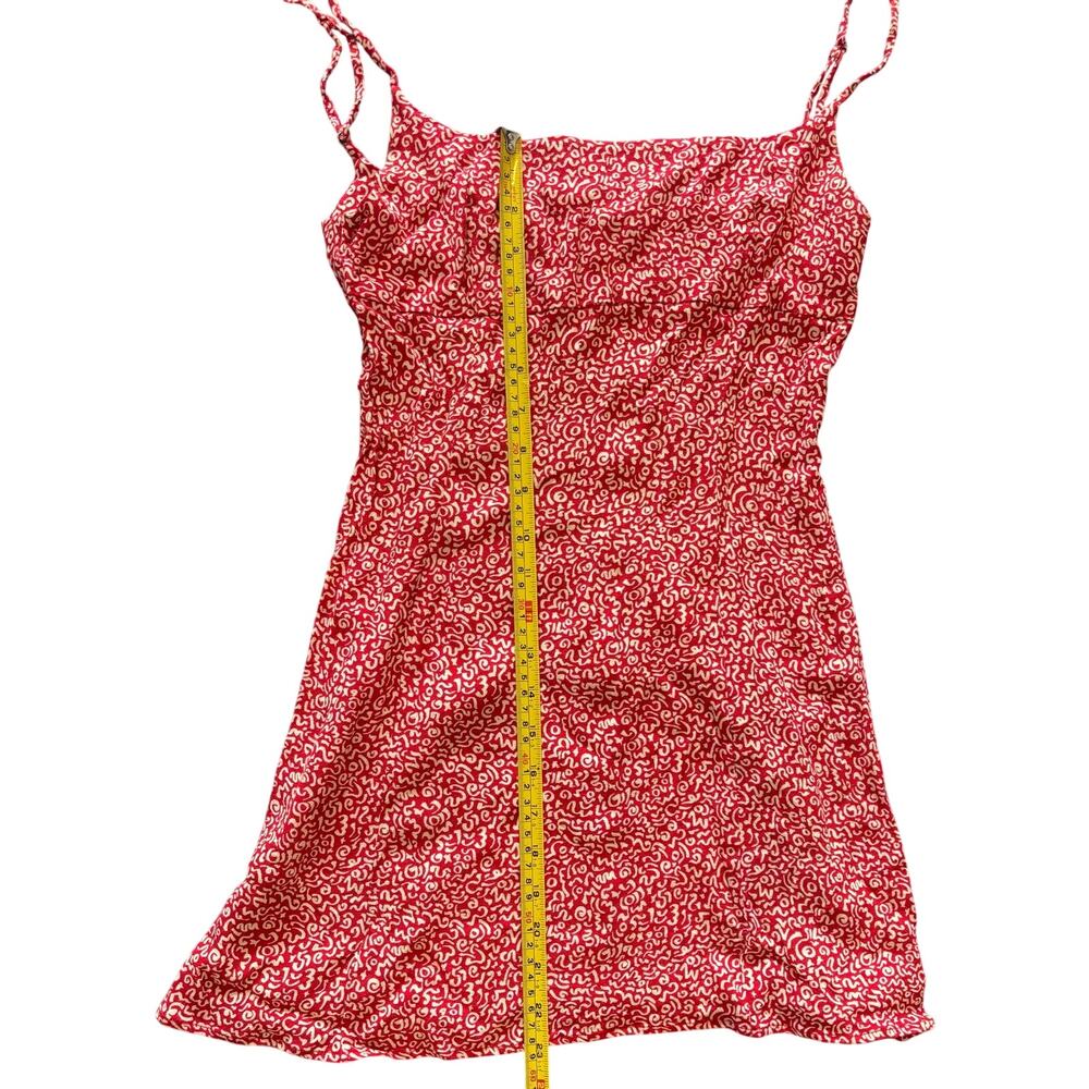 Reformation Red Abstract Print Mini Dress Size 6 - Picture 7 of 7